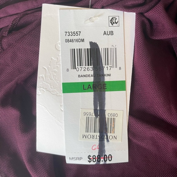 NWT Becca by Rebecca Virtue Muse Bandeau Tankini in Aubergine Size Large - Picture 11 of 11